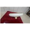 Image 4 : White Ribbed Glass Light Shade with Amber, for Floor Lamp Torchiere