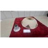Image 1 : Vintage Glass Lamp Shade and Aluminum Vent, for Floor Torchiere