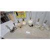 Image 1 : Assorted Vintage Table Lamps: 7 Lamps, Clear Glass, Figurine, and Milk Glass Globe
