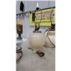 Image 4 : Assorted Vintage Table Lamps: 7 Lamps, Clear Glass, Figurine, and Milk Glass Globe