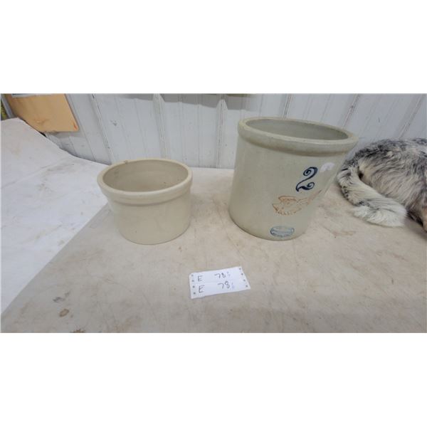 Redwing 2gal. Stoneware crock and butter crock