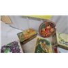 Image 5 : Assorted Vintage Decorative Tins: Round, Rectangular, and Octagonal, with Various Scenes