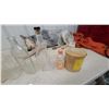 Image 2 : Assortment of Vintage Glass Bottles, Jars, Orange Crush Bottle, Wooden Container