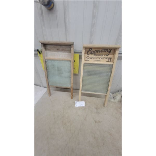 Two Economy Canadian Woodenware Co. Washboards and One Unmarked Washboard