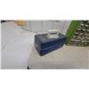 Image 8 : Two Green Multi-Drawer Organizers with hardware, Blue fishing box