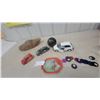 Image 1 : Coca-Cola Tray, Wooden Shoe, Bowling Ball, and 4 Toy Cars
