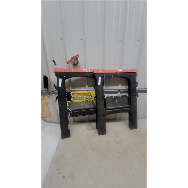 Pair of Black and Orange Sawhorses