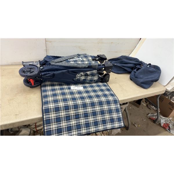 Cosco Funsport Travel Playard, Blue and White Plaid