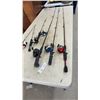 Image 1 : Assortment of Ice Fishing Rod and Reel Combos, 6 Rods and 6 Reels
