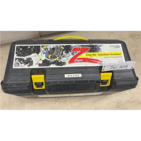 Super Z ZT747 Easy On Constant Traction Tire Cable Chains for Cars, Pickups, and SUVs in Case