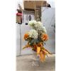 Image 2 : Floral Arrangement in Urn, Tall Vase with Pine Arrangement 60” Tall and Brass Table Lamp with