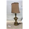 Image 4 : Floral Arrangement in Urn, Tall Vase with Pine Arrangement 60” Tall and Brass Table Lamp with