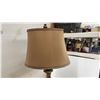 Image 6 : Floral Arrangement in Urn, Tall Vase with Pine Arrangement 60” Tall and Brass Table Lamp with