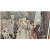 Image 4 : Framed Rococo-Style Tapestry Reproduction Depicting 18th-Century Interior Scene With Figures