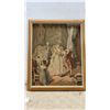 Image 5 : Framed Rococo-Style Tapestry Reproduction Depicting 18th-Century Interior Scene With Figures