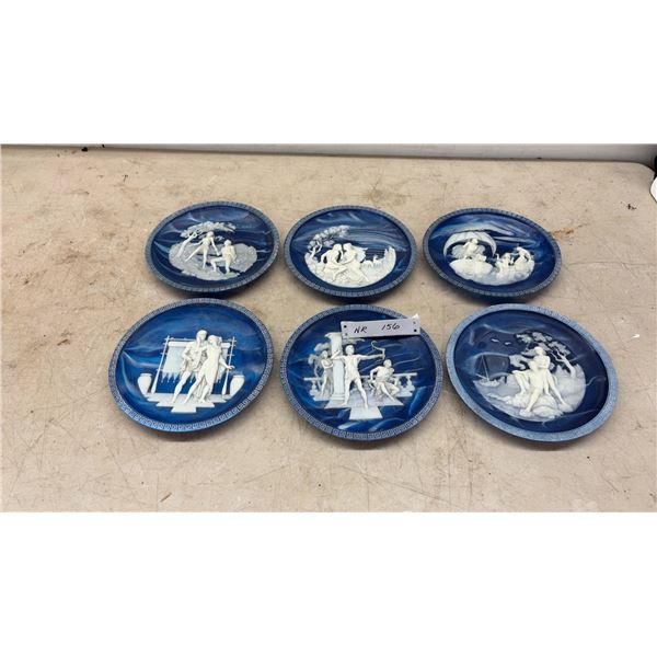 Set of Six Incolay Studios "The Voyage of Ulysses" Cameo Plates by Alan Brunettin, 1985