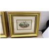 Image 2 : Three Framed Cross-Stitch Garden Scene Artworks in Ornate Gold Frames, 13 1/2 × 11 1/2”