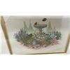 Image 3 : Three Framed Cross-Stitch Garden Scene Artworks in Ornate Gold Frames, 13 1/2 × 11 1/2”
