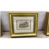 Image 6 : Three Framed Cross-Stitch Garden Scene Artworks in Ornate Gold Frames, 13 1/2 × 11 1/2”