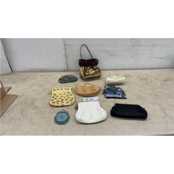 Eight Vintage Evening Bags and Clutches with Beaded, Sequined, and Embroidered Designs