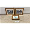 Image 1 : Three Framed Decorative Prints, Two Country House Landscapes and One Mermaid, Oak Frames, Largest
