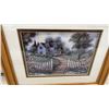 Image 4 : Three Framed Decorative Prints, Two Country House Landscapes and One Mermaid, Oak Frames, Largest