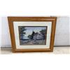 Image 5 : Three Framed Decorative Prints, Two Country House Landscapes and One Mermaid, Oak Frames, Largest