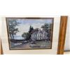 Image 7 : Three Framed Decorative Prints, Two Country House Landscapes and One Mermaid, Oak Frames, Largest