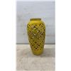 Image 2 : Three Decorative Solar Lanterns Including Metal and Wood Tabletop, Yellow Ceramic, and Glass Jar