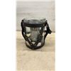 Image 5 : Three Decorative Solar Lanterns Including Metal and Wood Tabletop, Yellow Ceramic, and Glass Jar