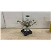 Image 7 : Three Decorative Solar Lanterns Including Metal and Wood Tabletop, Yellow Ceramic, and Glass Jar