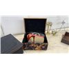 Image 11 : Brass Candlesticks, Crackle Glass Vase and Bowl Set, Nesting Boxes, Candle Snuffer