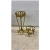 Image 4 : Brass Candlesticks, Crackle Glass Vase and Bowl Set, Nesting Boxes, Candle Snuffer
