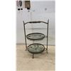 Image 4 : Two-Tier Glass Serving Stand, 21 × 15 × 12” and Tall Three-Tier Metal Display Easel, 43” Tall