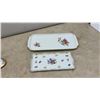 Image 12 : East Germany China (Deutsche Blumen) Floral Serving Set With Gold Trim, Trays, Bowls, Dishes