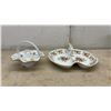 Image 4 : East Germany China (Deutsche Blumen) Floral Serving Set With Gold Trim, Trays, Bowls, Dishes