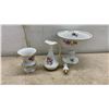 Image 8 : East Germany China (Deutsche Blumen) Floral Serving Set With Gold Trim, Trays, Bowls, Dishes