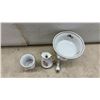 Image 9 : East Germany China (Deutsche Blumen) Floral Serving Set With Gold Trim, Trays, Bowls, Dishes