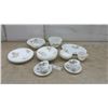 Image 1 : 22 Pieces Federal / Fire-King Golden Bamboo Milk Glass Dinnerware Set, Plates, Bowls, Cups