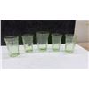 Image 2 : Green Depression Glass (May contain Uranium) Tumblers, Lidded Candy Jar and Cookie Jar