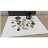 Image 1 : Vintage Brooches, Silver Plated Ladies Compact Mirror and Decorative Gem Box