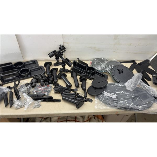 Kayak / Boat / Ice Fishing Outfitting Accessories Including Rod Holders, Storage Trays, Foot Braces