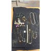 Image 1 : Assortment of Vintage Costume Jewelry Including Necklaces, Clip On Earrings, Charm Bracelet, and