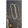 Image 4 : Assortment of Vintage Costume Jewelry Including Necklaces, Clip On Earrings, Charm Bracelet, and