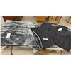 Image 1 : Nine New Black Athletic Tracksuit Set with White Stripes, Full-Zip Jacket and Pants, 5 XL and 4 L