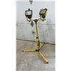 Image 1 : Dual-Head Halogen Work Light on Collapsible Tripod Stand with Protective Cages