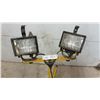 Image 2 : Dual-Head Halogen Work Light on Collapsible Tripod Stand with Protective Cages
