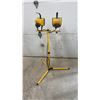 Image 4 : Dual-Head Halogen Work Light on Collapsible Tripod Stand with Protective Cages