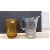 Image 2 : Vintage Glassware, Meukow VS Cognac Bottle, Copper Cocktail Shaker, Amber Vase