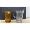 Image 3 : Vintage Glassware, Meukow VS Cognac Bottle, Copper Cocktail Shaker, Amber Vase